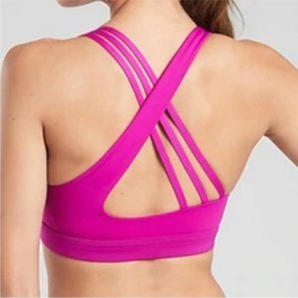 NWT Athleta Run Free Sports Bra Rose Verbena Size S